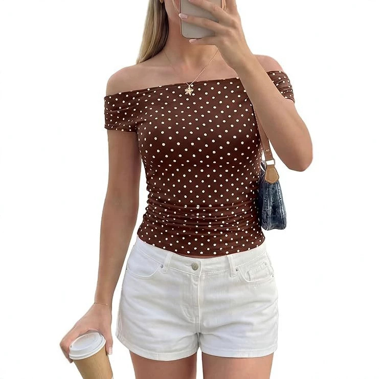 เสื้อเปิดไหล่ลายจุดเซ็กซี่ เสื - Blouse Off Shoulder บทวิจารณ์และราคา