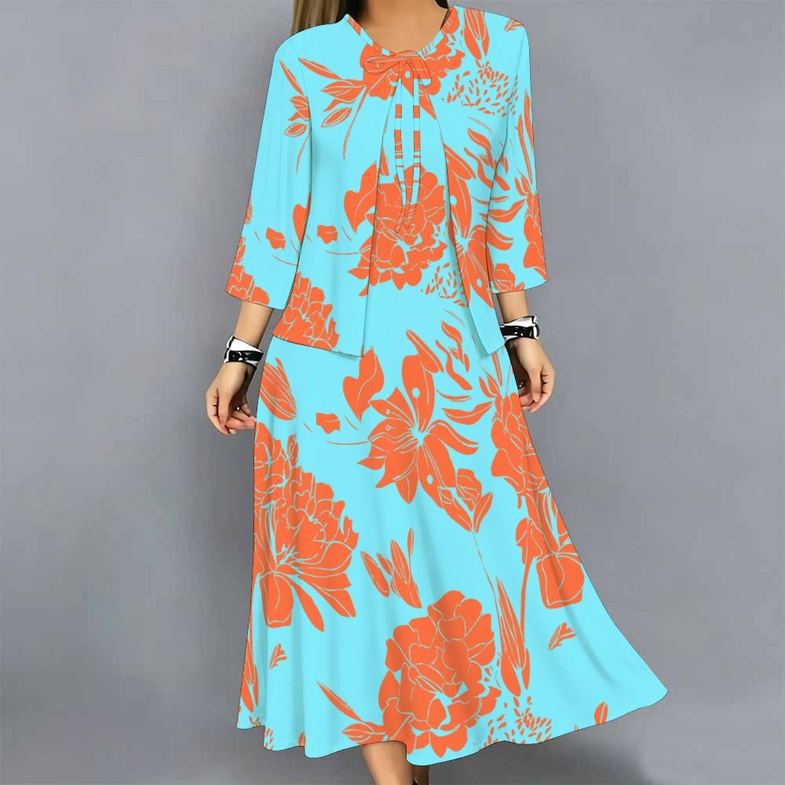 ชุดเดรสผู้หญิง 2 ชิ้น ลายพิมพ์ - Midi Skirt Floral บทวิจารณ์และราคา
