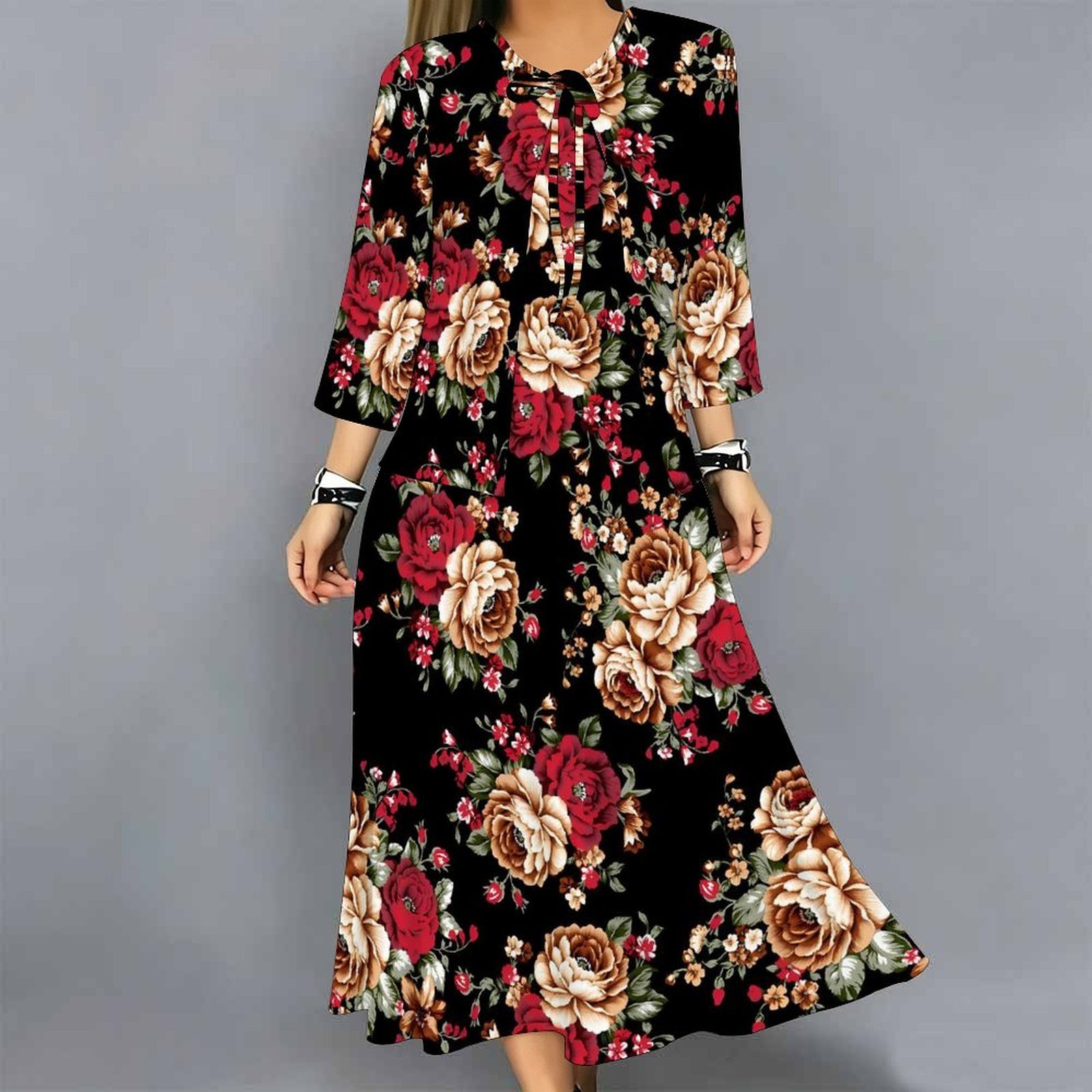 ชุดเดรสผู้หญิง 2 ชิ้น ลายพิมพ์ - Midi Skirt Floral บทวิจารณ์และราคา