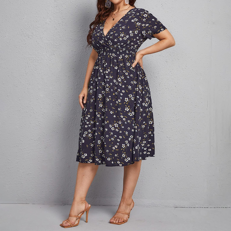 ชุดเดรสผู้หญิงขนาดบวก ชุดเดรสท - Romper Floral Print บทวิจารณ์และราคา