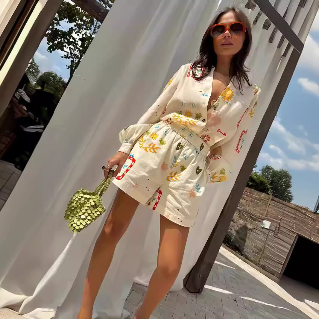ชุดลำลองผู้หญิง 2 ชิ้น เอวยางย - Romper Floral Print บทวิจารณ์และราคา