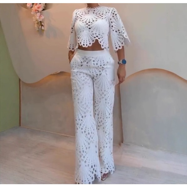 2 ชิ้นชุดผู้หญิงฤดูร้อนใหม่ 20 - Crop Top Crochet บทวิจารณ์และราคา