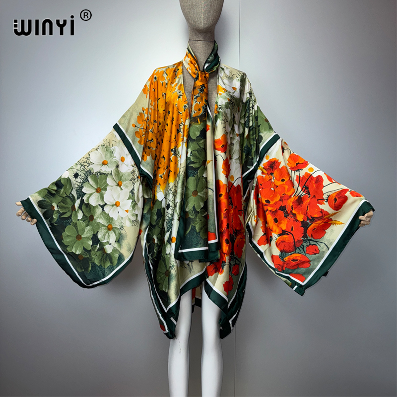 WINYI ฤดูร้อนกิโมโนผ้าไหมความร - Cover Up Kaftan บทวิจารณ์และราคา