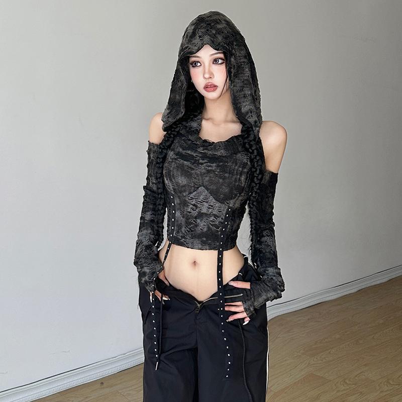 เสื้อฮู้ดเปิดไหล่แขนยาวสำหรับผ - Blouse Off Shoulder บทวิจารณ์และราคา