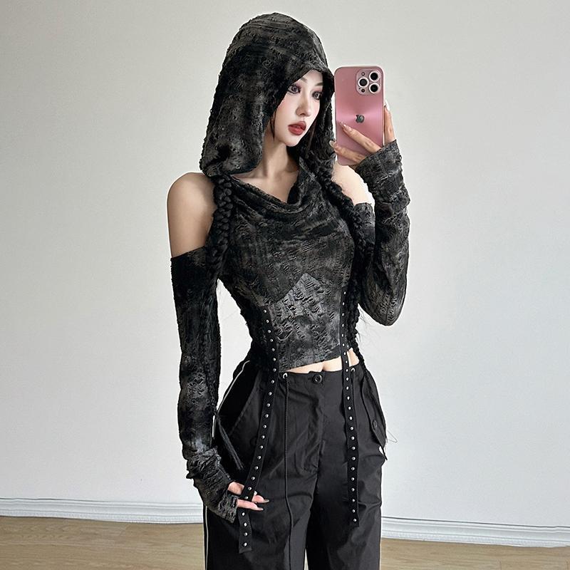 เสื้อฮู้ดเปิดไหล่แขนยาวสำหรับผ - Blouse Off Shoulder บทวิจารณ์และราคา