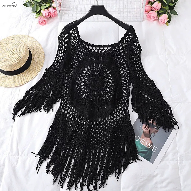 สตรีฤดูร้อนโครเชต์บิกินี่ COVE - Cover Up Kaftan บทวิจารณ์และราคา