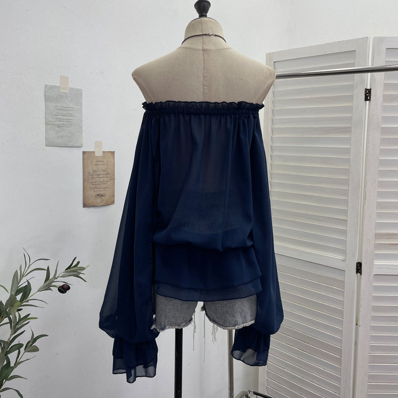 เสื้อชีฟองเปิดไหล่ผู้หญิง แขนย - Blouse Off Shoulder บทวิจารณ์และราคา