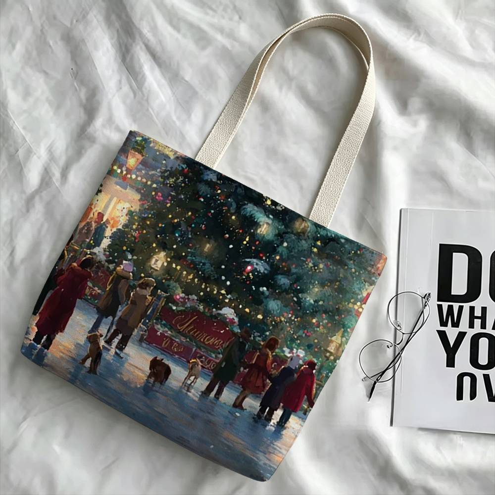 กระเป๋าเก็บของลายศิลปะคริสต์มา - Tote Bag Beach บทวิจารณ์และราคา