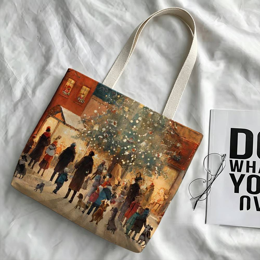 กระเป๋าเก็บของลายศิลปะคริสต์มา - Tote Bag Beach บทวิจารณ์และราคา