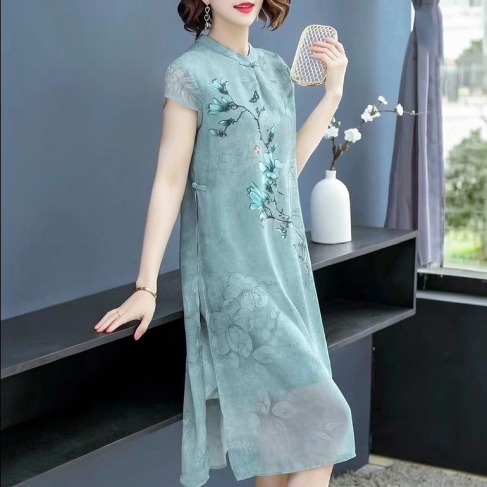 ชุดเดรสชีฟองลายดอกไม้สำหรับฤดู - Midi Skirt Floral บทวิจารณ์และราคา
